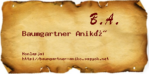 Baumgartner Anikó névjegykártya